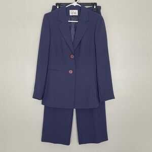 Le Suit Pants Suit Set Jacket Dusty Blue Womens 6 Spring Outfit Business Office